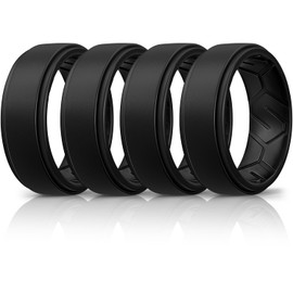 Egnaro Men's Silicone Rings 10mm Wide 2.5mm Thick, Rubber Wedding Bands, Multipack 1/4/7 Breathable Comfort Fit For Workout