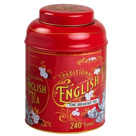 New English Teas Red Vintage Victorian Tin 240 English Breakfast Teas