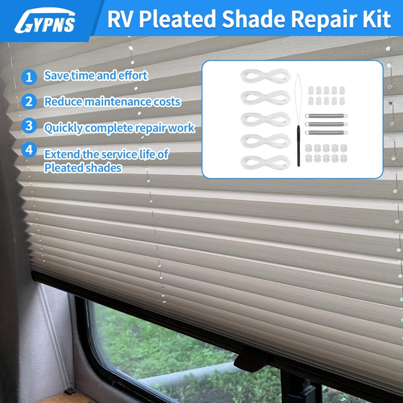 RV Pleated Shade Repair Kit, for Camper Replacement Blinds Pleated