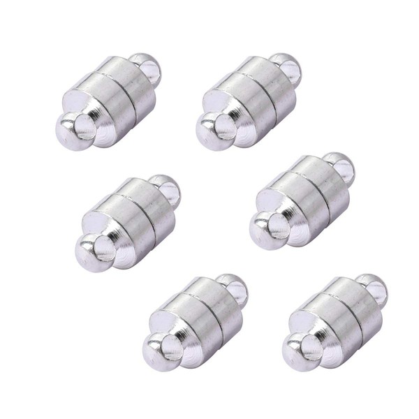 Healifty Pack of 10 Magnetic Clasps Studs Small Strong Magnetic Clasp for DIY Jewellery Necklace Bracelet (Silver)