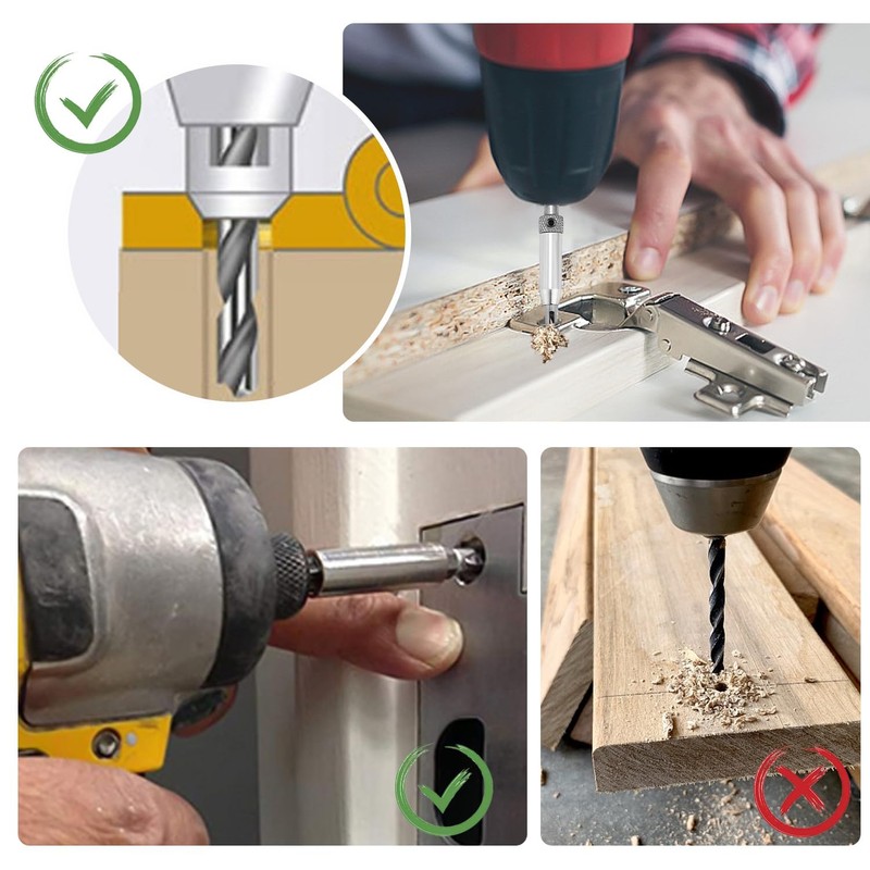 3 Piece Hinge Drill Bit Self Centring, Self Centering Drill