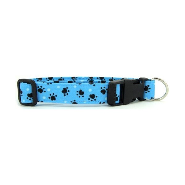 K9 Bytes Aqua Heart Paws Soft Adjustable Dog Collar with