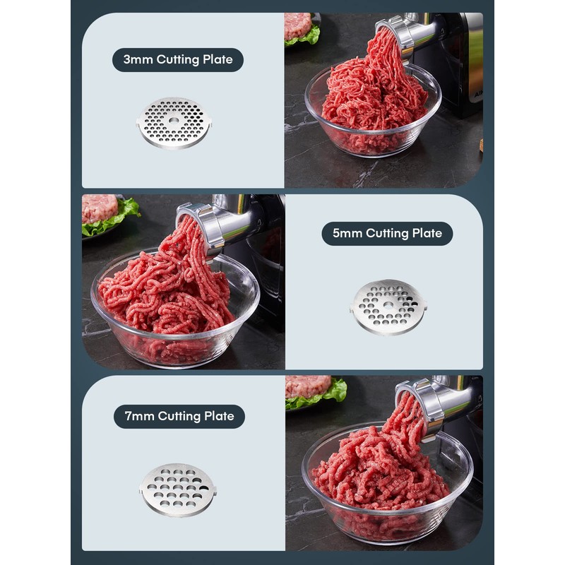 Electric Meat Grinder, Sausage Stuffer with 3 Sausage Tubes, 2