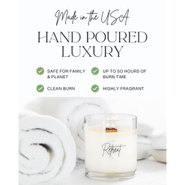 The Diamond Life Home 'RETREAT' Coconut Soy Candle - Green Tea, Lemongrass, & Bamboo Scented – Eco-Friendly & Long-Lasting Fragrance - Perfect for Self Care, Relaxation, Gifting, and Home Interior