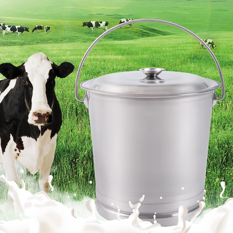 KONKENIE 14L Stainless Steel Bucket with Lid & Handle Coffee