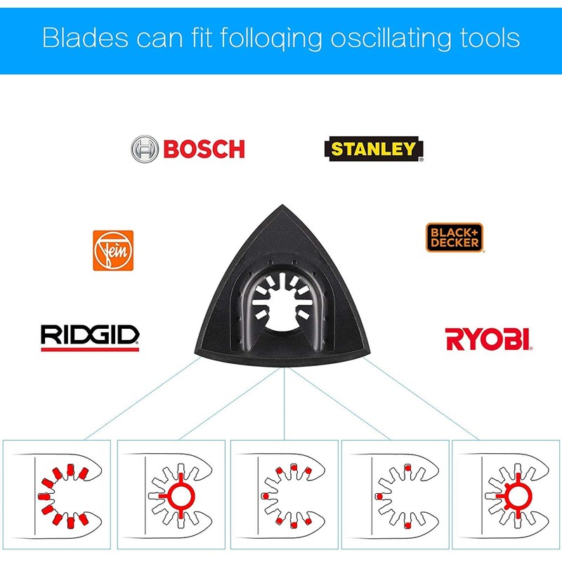 102 Pieces Triangular Sandpaper Set, 2 Pieces Triangle Oscillating Saw