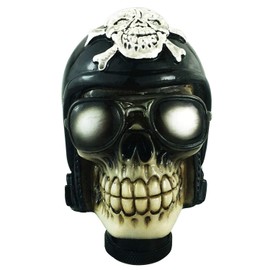 Abfer Manual Knob Shifter Skull Gear Shift Stick Car Shifting Knobs Pirate Style Fit Most Transport Vehicles (Black Glasses)