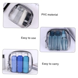 Healvian 2PCS Transparent PVC Makeup Bags Toiletry Storage for Travel Essentials Compact Lightweight Design for Cosmetics Beauty Daily Use