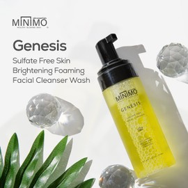 Minimo Genesis Sulfate-Free Skin Brightening Foaming Facial Cleanser Wash for Women Men Oily Skin
