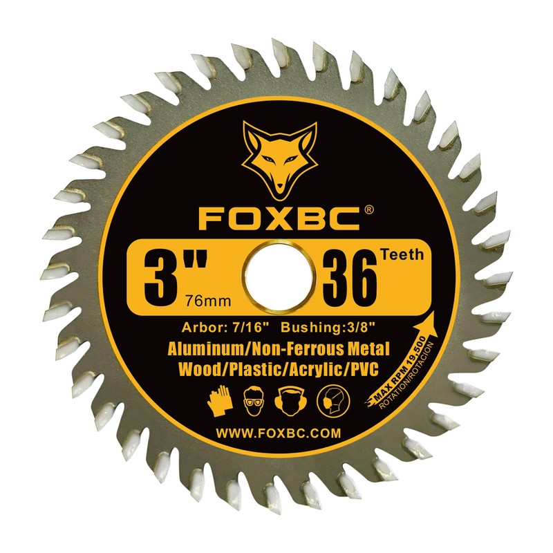 FOXBC 3 Inch Carbide Circular Saw Blade 36 Tooth for