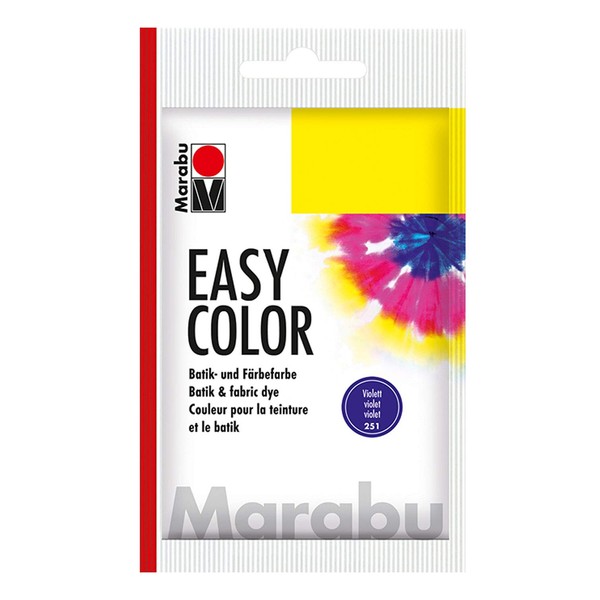 Marabu Easy Colour Crimson Red, Batik and Hand Dye for Cotton, Linen, Silk and Blend, Hand Washable at 30°C, Very Good Light Fastness, Not Boil-Proof, 25 g, Purple
