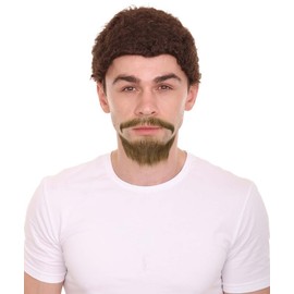 BC GOODS BY Men’s Goatee Beard Set in Brown Perfect for Cosplay Looks, Flame-Retardant Synthetic Fiber