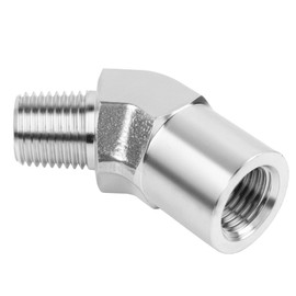 Yoebor Forged 316L Stainless Steel Pipe Fitting, 45 Degree Street Elbow, 1/8" NPT Male x 1/8" NPT Female (Pack of 1)