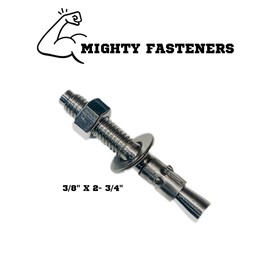 MIGHTY FASTENERS Wedge Anchors, 3/8" x 2-3/4" - Premium 304 Stainless Steel, Heavy-Duty Expansion Bolts for Concrete & Masonry, Anti-Rust Performance, Durable - 10 Pack