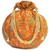 PINK TREASURE Indian Ethnic Orange Potli Bag Ladies Handbag for