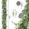CEWOR 5pcs 5.5ft Artificial Eucalyptus Garland Fake Silver Dollar Eucalyptus