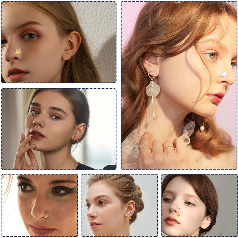 4-Pack Disposable Self Piercing Kit with Built-in Nose Studs, Very