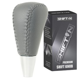 SHIFTIN Leather Wood Gear Shift Knob for Toyota Avalon Yaris 4Runner Land Cruiser Sienna Camry Solara Tacoma and Lexus ES300 ES330 GS300 GS400 GS430 (Gray Leather)