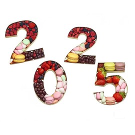 10" Fillable Cardboard Numbers Charcuterie Box- Birthday Anniversares Parties Celebration Supplies- Cardboard Letter Plates for Food Candy Nuts (White, 2025)