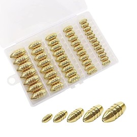 Fishing Sinkers Set, Brass Fishing Weights Kit, Fishing Brass Hollow Sinkers, Fishing Copper Weights For Freshwater Saltwater Fishing Tackle