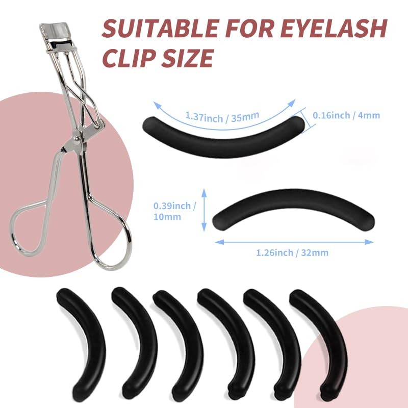 GOUWEIBA 28pcs Eyelash Curler Refill Pads - Silicone Rubber Universal