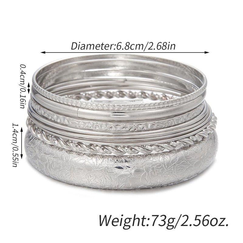 RINTOLER 10Pcs Chunky Gold Bangle Bracelets for Women - Multi