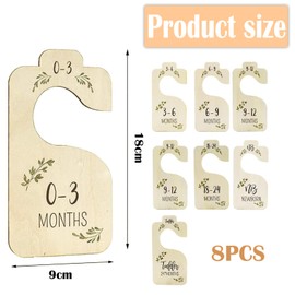 8 PCS Baby Wardrobe Dividers, Baby Clothes Dividers, Baby Age Hanger Dividers, Wardrobe Dividers for Baby Clothes, Wardrobe Divider, Easily Organize Your Little Girls or Boys Room