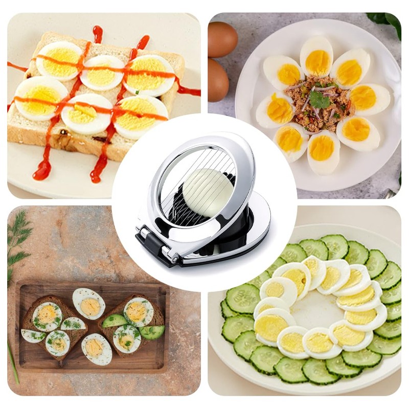 Kellegour Stainless Steel Egg Slicer, Egg Cutting Tool, Stainless Steel