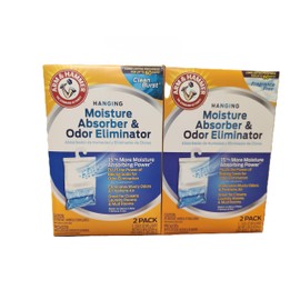 Illios 1 Fragrance Free & 1 Clean Burst Hanging Moisture Absorber and Odor Eliminator - 2 ‎Pack - Traps Moisture for Fresher, Cleaner Air, Packed By Illios.‎