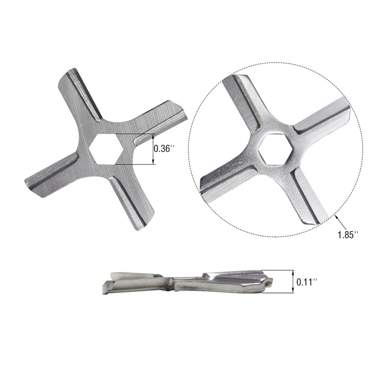 2 Pack Meat Grinder Blade Stainless Steel Meat Grinder Knife