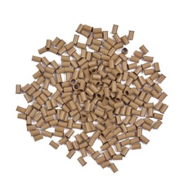 500 Pcs 3.4 mm Micro Rings Links Beads Non-Silicone Copper Tubes Microlink Beads for Hair Extensions (Dark Blonde)