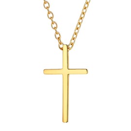 Richsteel 18k vergoldet herrenkette mit Anhänger Kreuz Herren Schmuck mit Geschenkebox für Herren