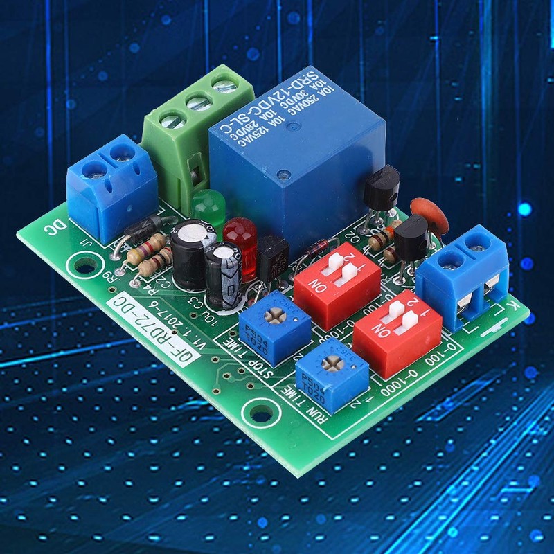 TICFOX RD72-DC-12V Continuous Cycle On/Off Relay Module, Trigger Delay Switch,