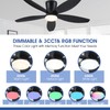 Surtime Flush Mount RGB Ceiling Fans with Lights-48 Low Profile