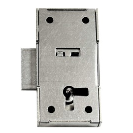 SN-TEC Screw-On Lock/Furniture Lock/Cupboard Lock with Handle, Backset: 15 mm (Total Width 30 mm), Can be Used Right/Left/Top/Bottom, Includes Strike Plate Including 2 Keys