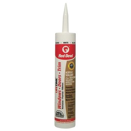 Red Devil 0856PR Lifetime Window, Door & Trim Advanced Sealant Plus Silicone, 1-Pack, White