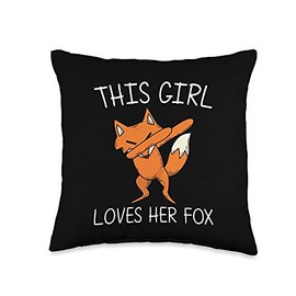 Best Fox Gifts Wildlife Foxes Forest Hunter Stuff Cool Fox for Girls Kid Dabbing Red Swift Fennec Animal Throw Pillow, 16x16, Multicolor