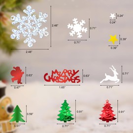 Qiuyan 50g Christmas Confetti Table Confetti 10 Design Santa Claus Reindeer Stars for Christmas Decorations