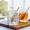 kanpura Clear Crystal Honey Jar with Dipper and Lid, Honey