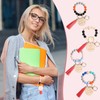 Faccito 12 Pcs Inspirational Keychain Bracelet with Tassel Beaded Motivational
