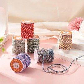 Bestewelry 6 Rolls Polycotton Cord 1.5 mm Decorative Thread 4-Ply Macrame Cotton Rope for Jewelry Making DIY Crafts String Wall Hanging Plant Hanger