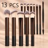 13-Piece Makeup Brush Set for Everyday Cosmetic Application – Wool