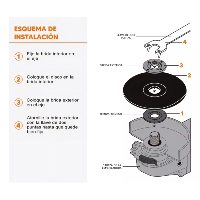 Truper Esmeriladora 4 1/2'' Ind. 1,200 W Truper 12873 Color