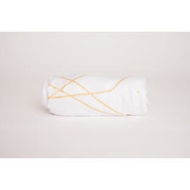 NODNAL CO. Bassinet Fitted Sheet - 100% Cotton for Baby Girl/Boy - Gender Neutral Patterns & Colors - Universal Fit for Cradle/Moses Basket Hourglass, Oval & Rectangle Mattress (Gold Geometric)