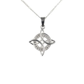 JOYARIS - Dije Nudo De Bruja Amuleto Modelo 2 Con Zirconias Plata Solida 925