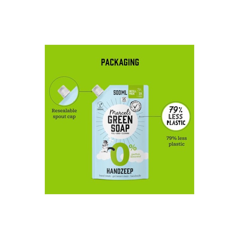 Marcel's Green Soap - Hand Soap Refill 0% - Allergy