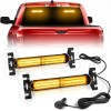 Auto 1002L Emergency Strobe Light Bar 40LED Amber Dash Safety