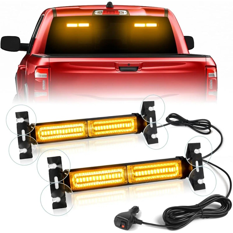 Auto 1002L Emergency Strobe Light Bar 40LED Amber Dash Safety