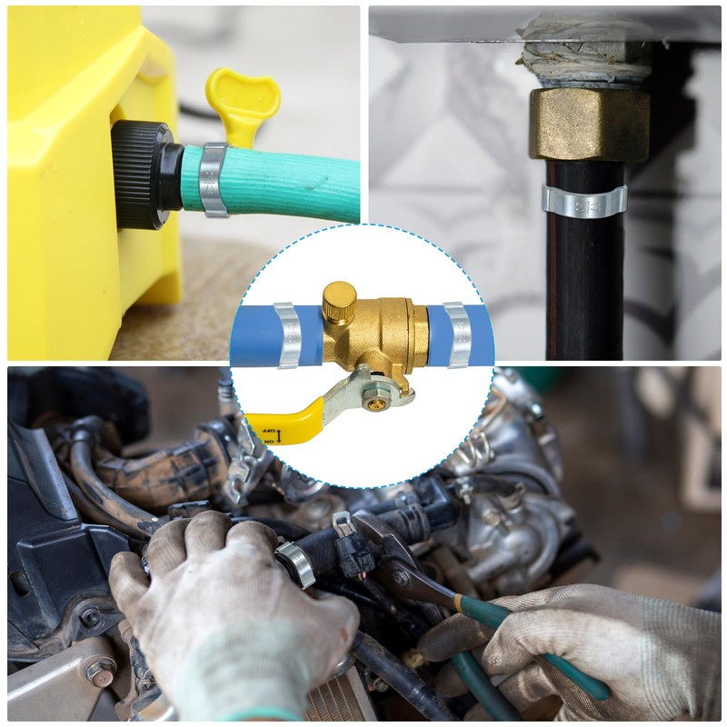 PATIKIL 35 Pack 13-15mm Double Ear Hose Clamp, 304 Stainless