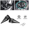 AQIMY 2pcs CNC Front Axle Nut Cover Aluminum Alloy Black